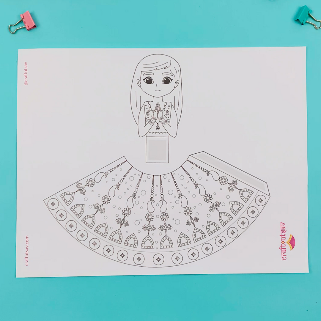 Namaste Indian Doll | Printable Kids Activity