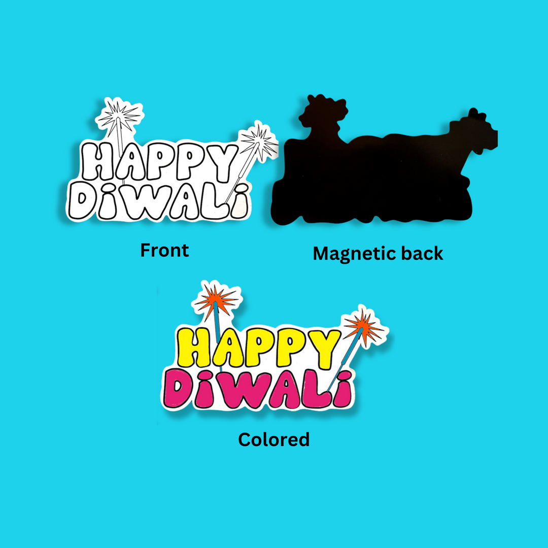 Happy Diwali Fridge Magnet Coloring Kit