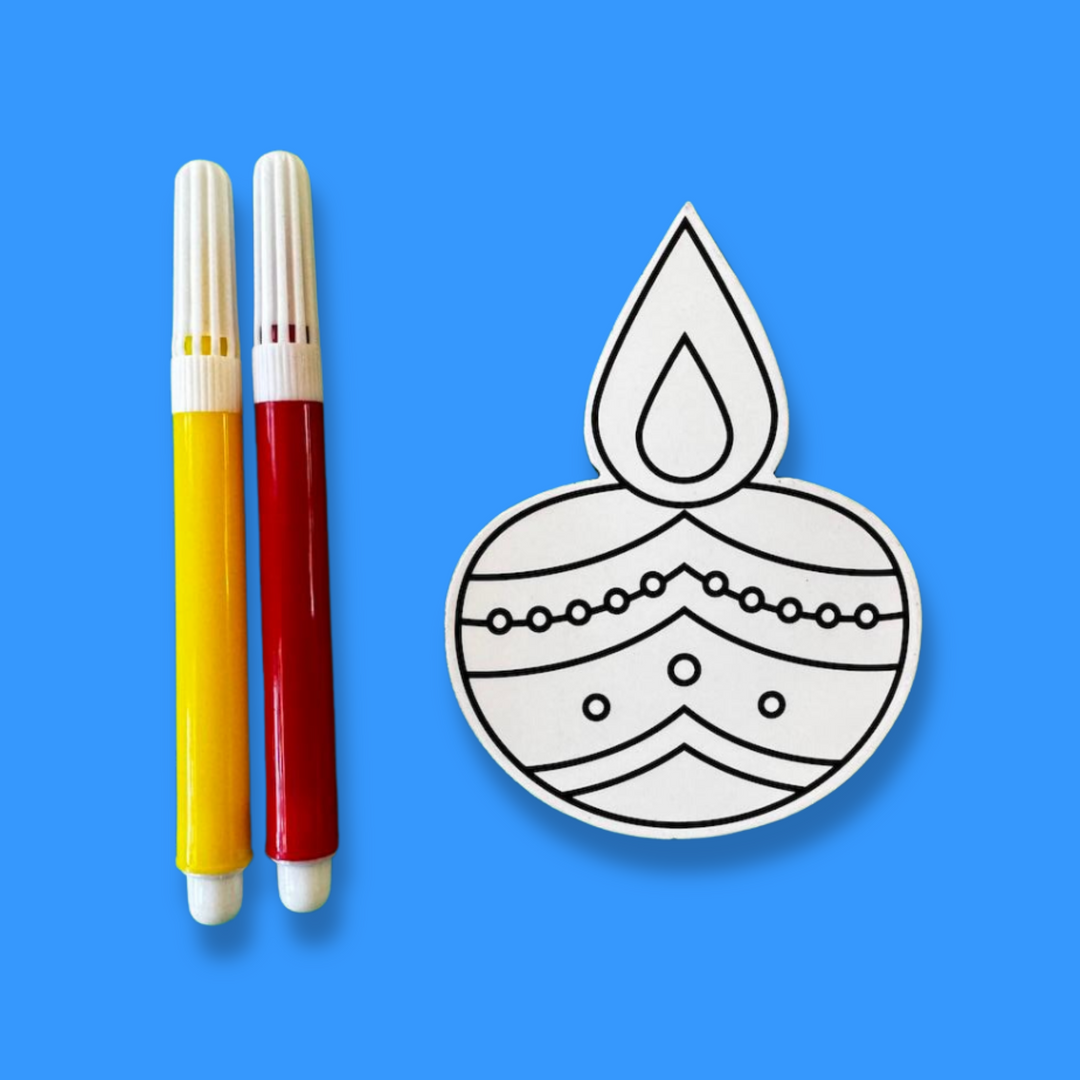 Diwali Diya Fridge Magnet Coloring Kit
