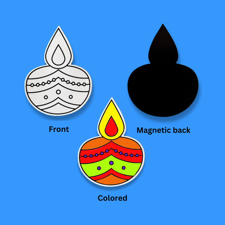 Diwali Diya Fridge Magnet Coloring Kit