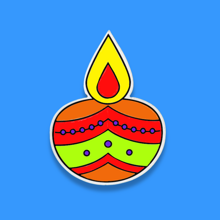 Diwali Diya Fridge Magnet Coloring Kit