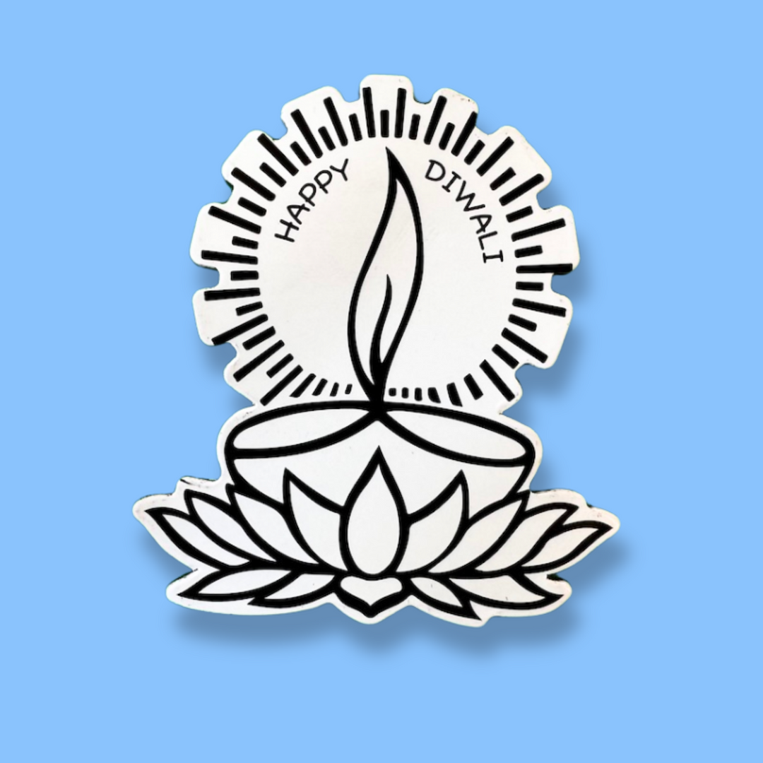 Lotus Diwali Diya Fridge Magnet Coloring Kit