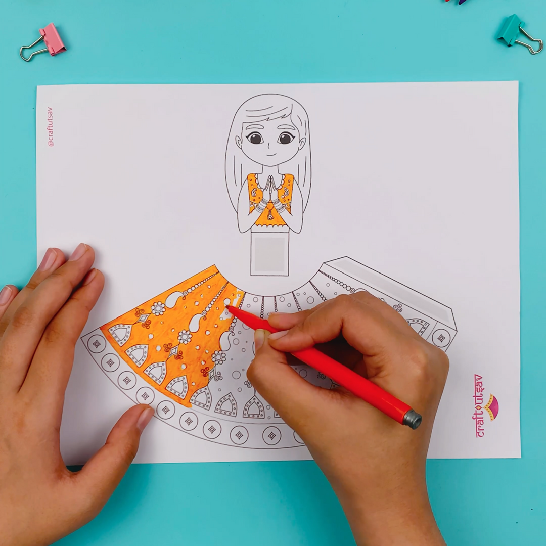 Namaste Indian Doll | Printable Kids Activity