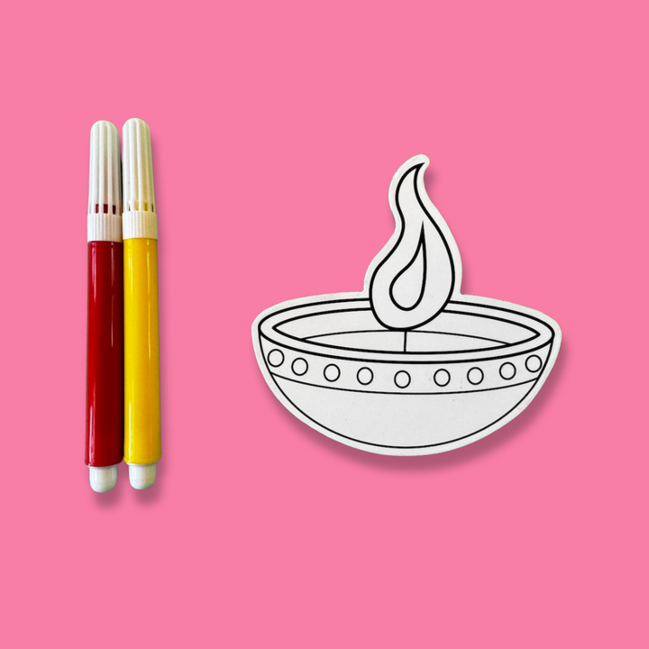 Diwali Diya Fridge Magnet Coloring Kit
