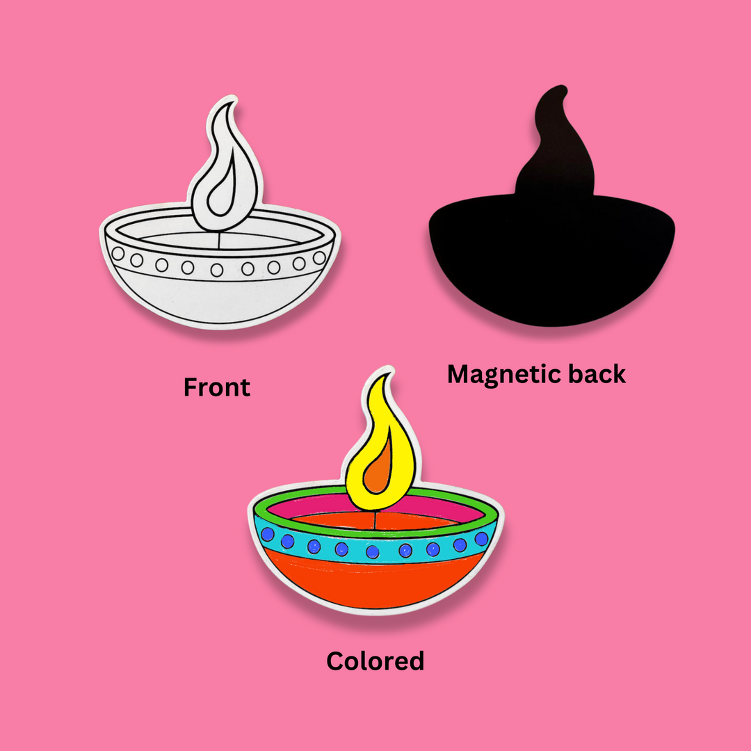 Diwali Diya Fridge Magnet Coloring Kit