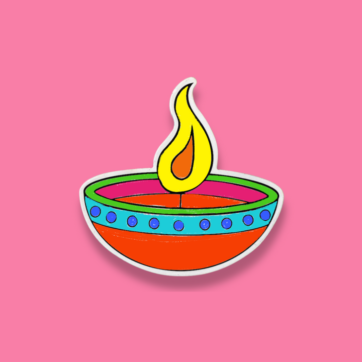 Diwali Diya Fridge Magnet Coloring Kit