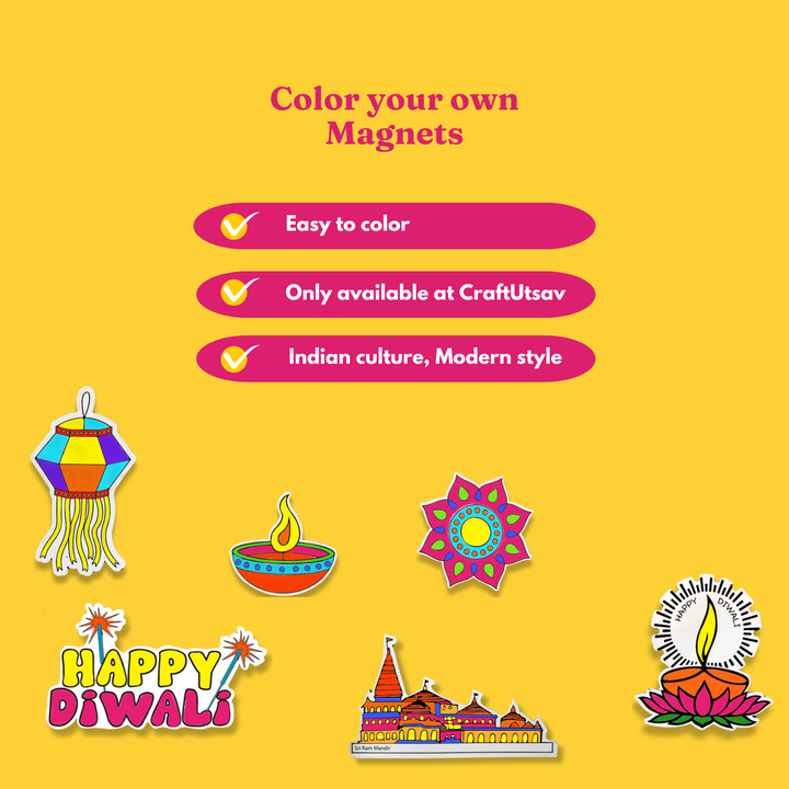 Rangoli Fridge Magnet Coloring Kit