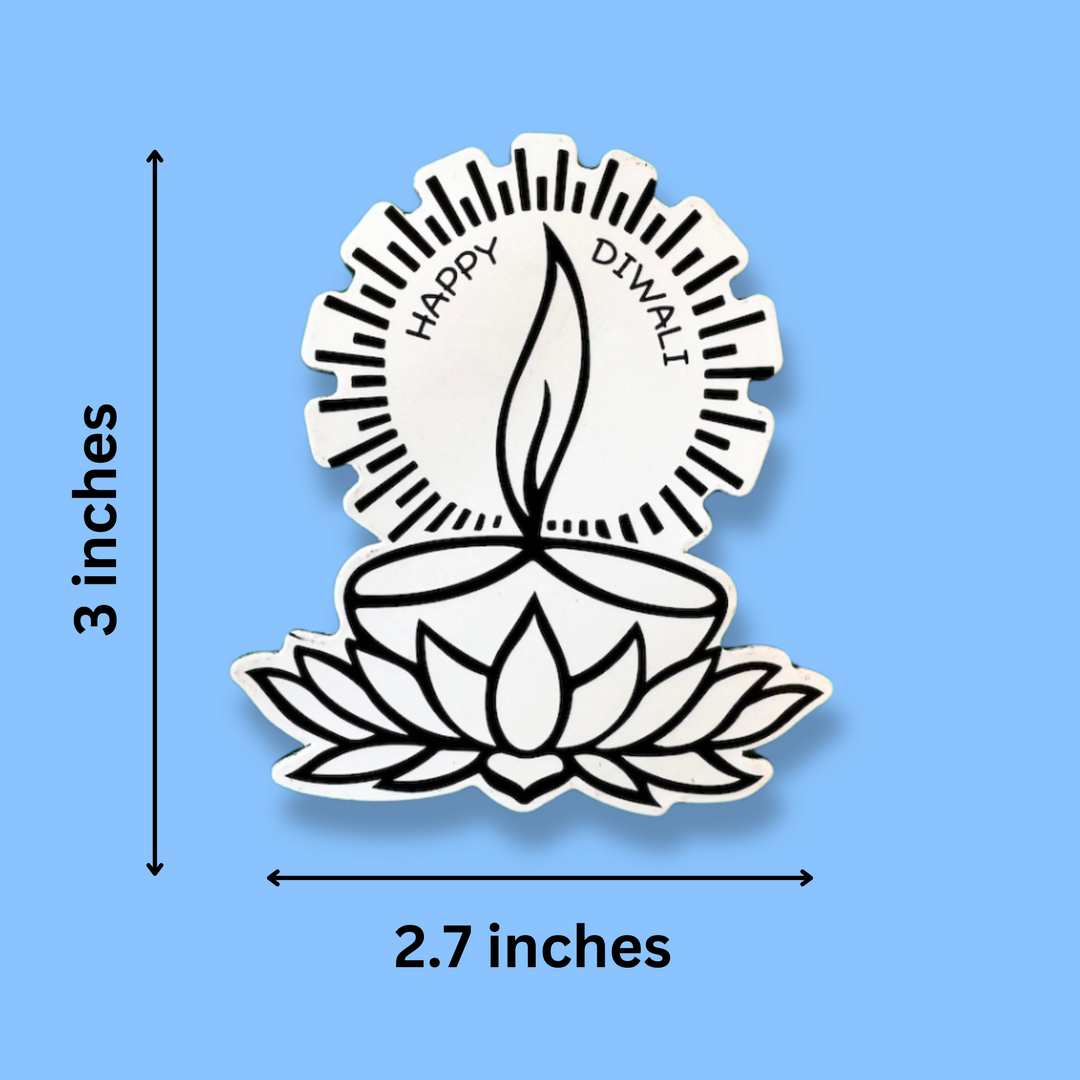 Lotus Diwali Diya Fridge Magnet Coloring Kit