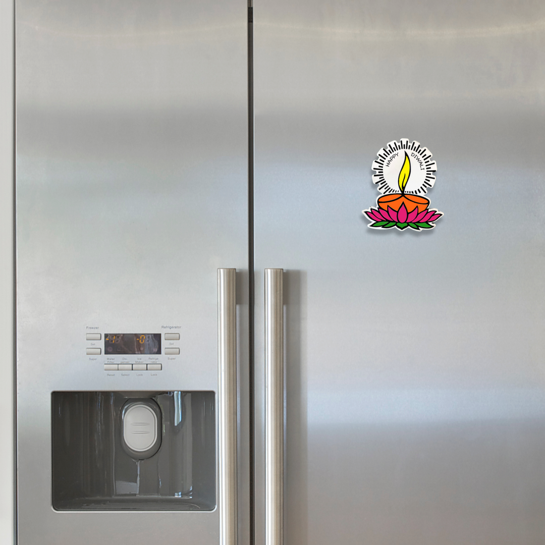 Lotus Diwali Diya Fridge Magnet Coloring Kit