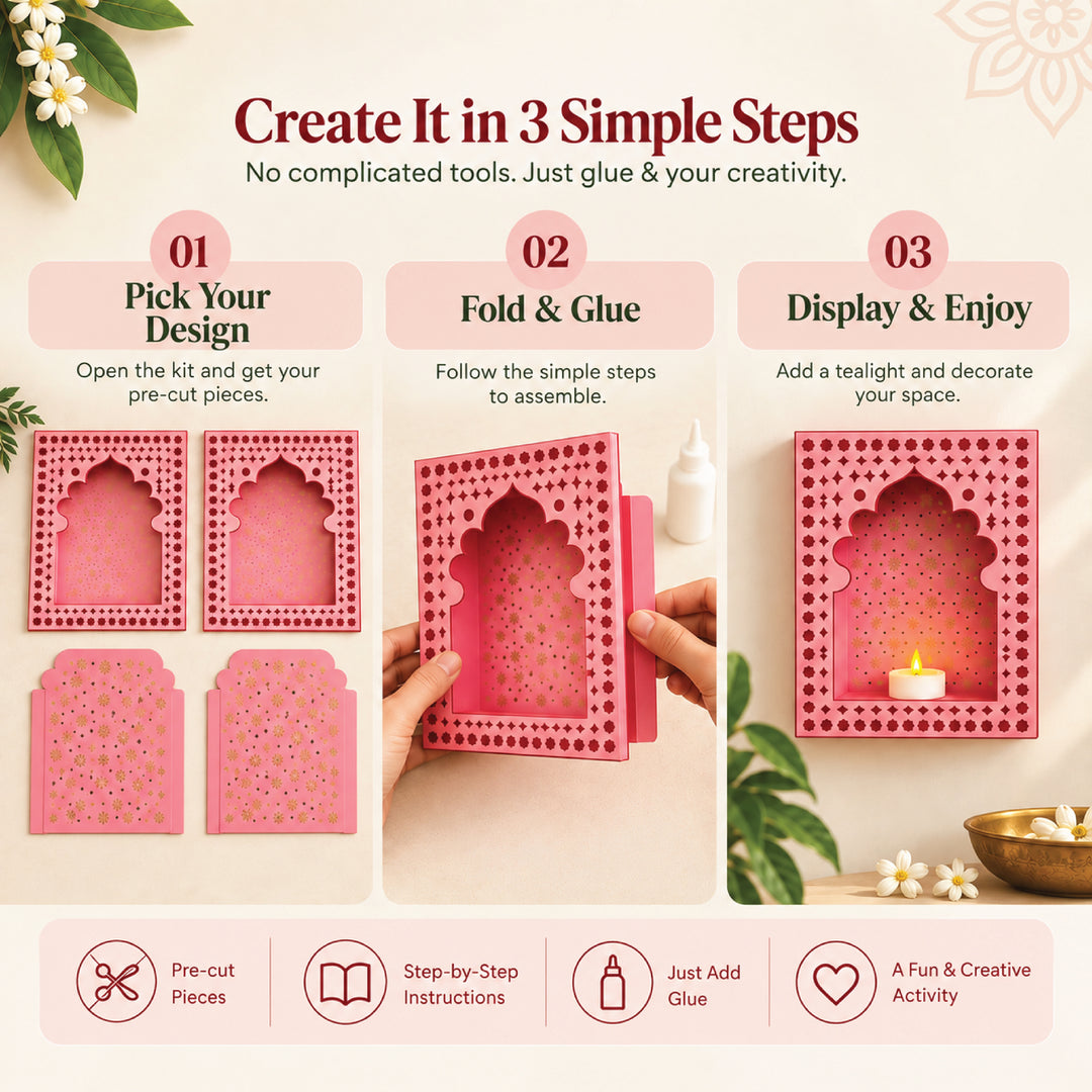 DIY Paper Jharokha Kit | Indian Diwali Home Décor Craft.