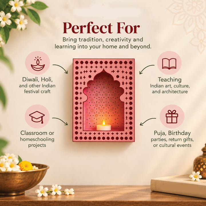 DIY Paper Jharokha Kit | Indian Diwali Home Décor Craft.