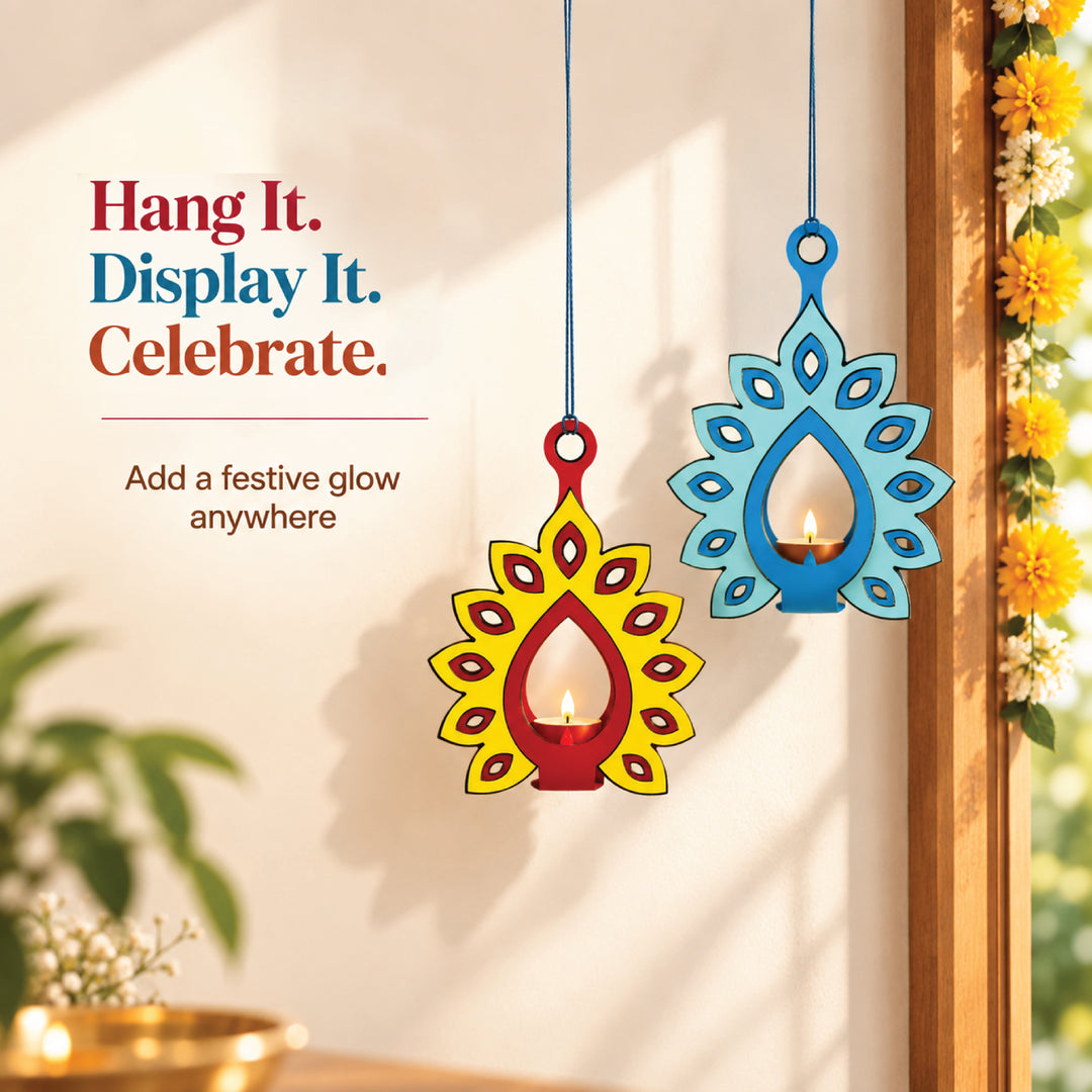 DIY Peacock Diya Holder Kit – Makes 10 Festive Diwali Decorations