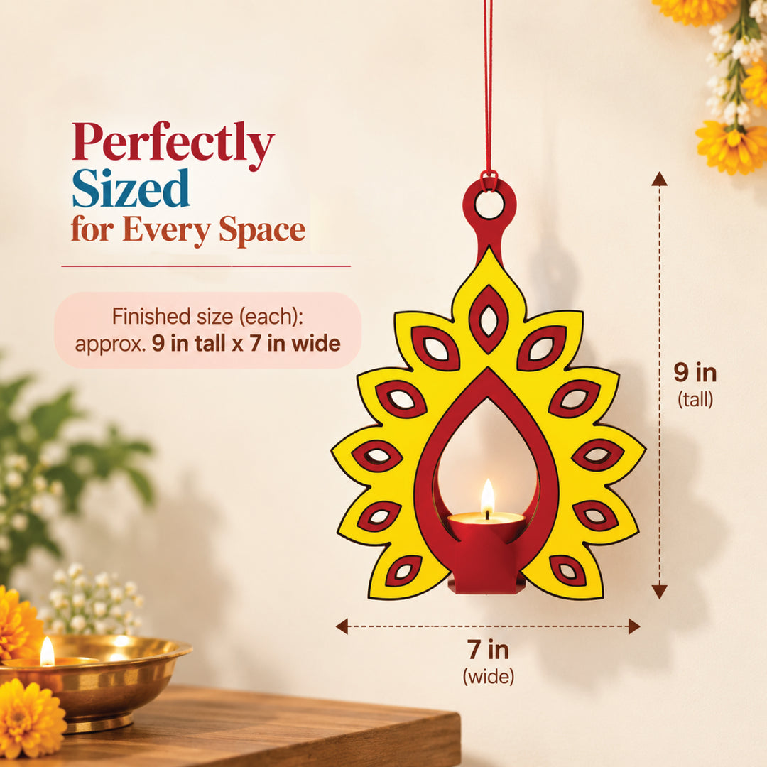 DIY Peacock Diya Holder Kit – Makes 10 Festive Diwali Decorations