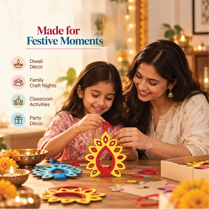 DIY Peacock Diya Holder Kit – Makes 10 Festive Diwali Decorations