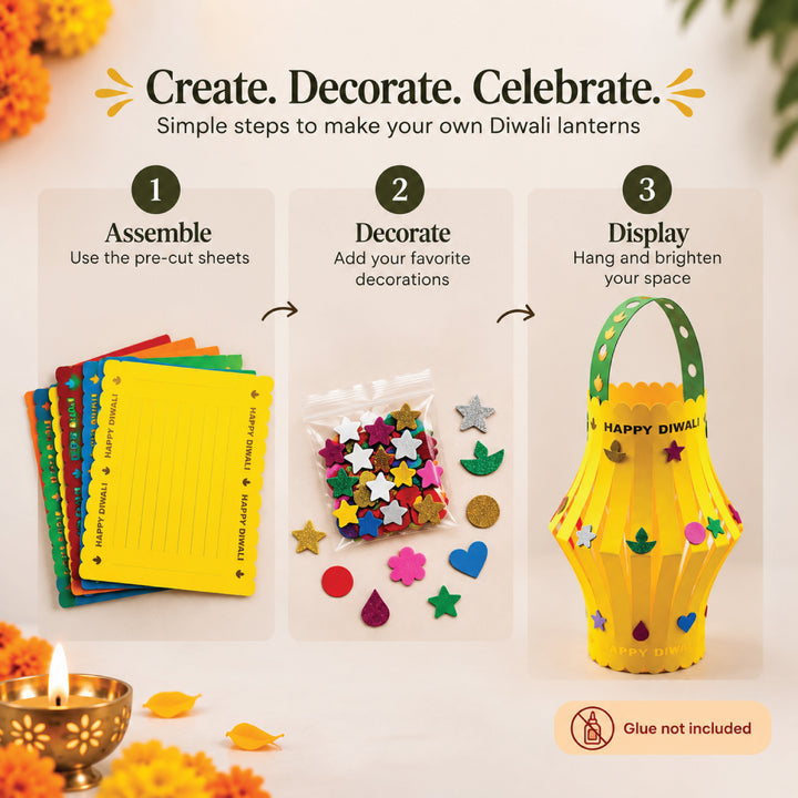 DIY Diwali Lantern Craft Kit for Kids | School, Office &amp;amp; Party Activity.