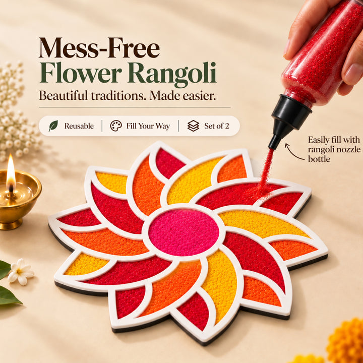 Flower Rangoli Mat (Set of 2)