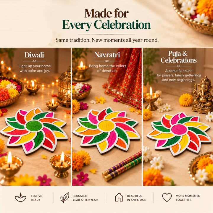 Flower Rangoli Mat (Set of 2)