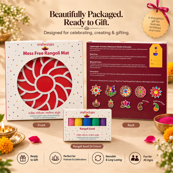 Flower Rangoli Mat (Set of 2)