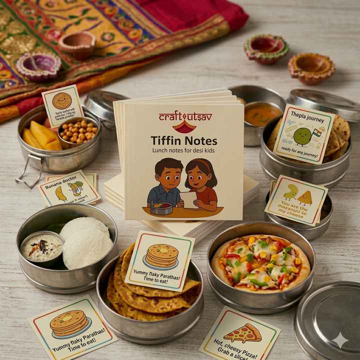 Desi Lunch Box Notes – Lunchbox notes for Desi kids | 30 Cute Indian Food-Themed Notes