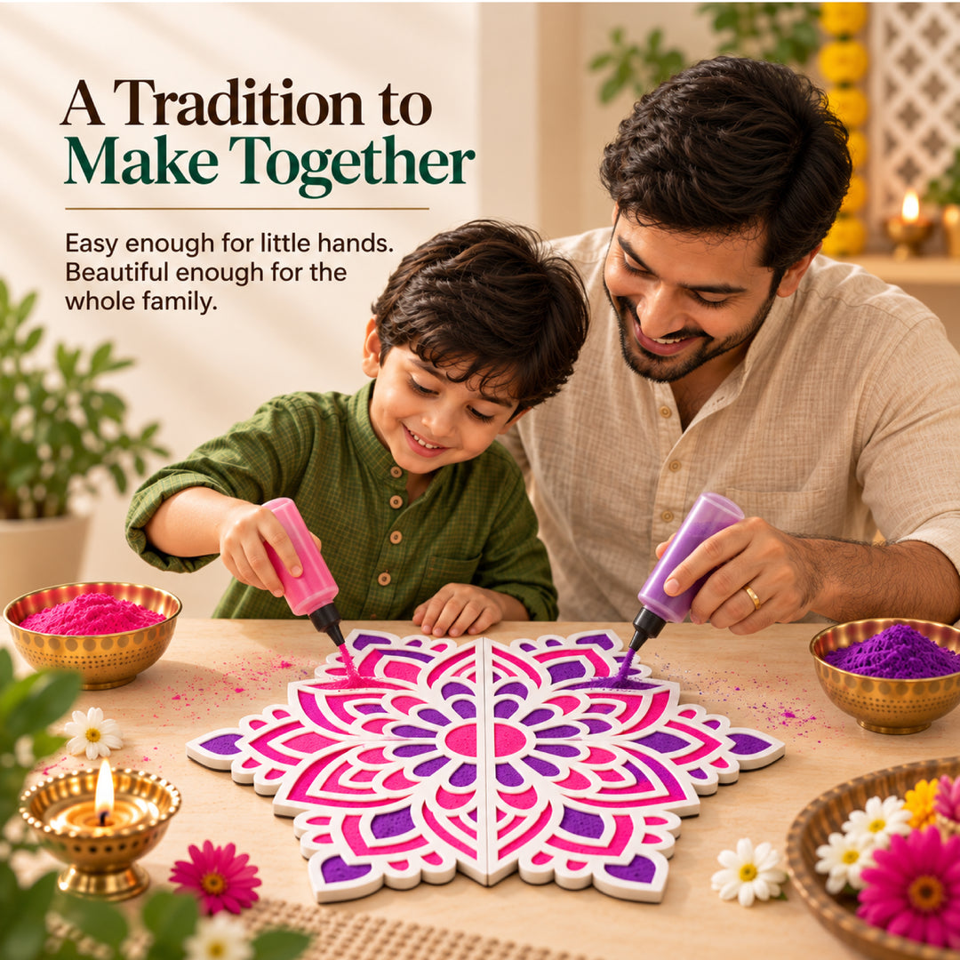 Large Flower Rangoli Mat (Set of 2)