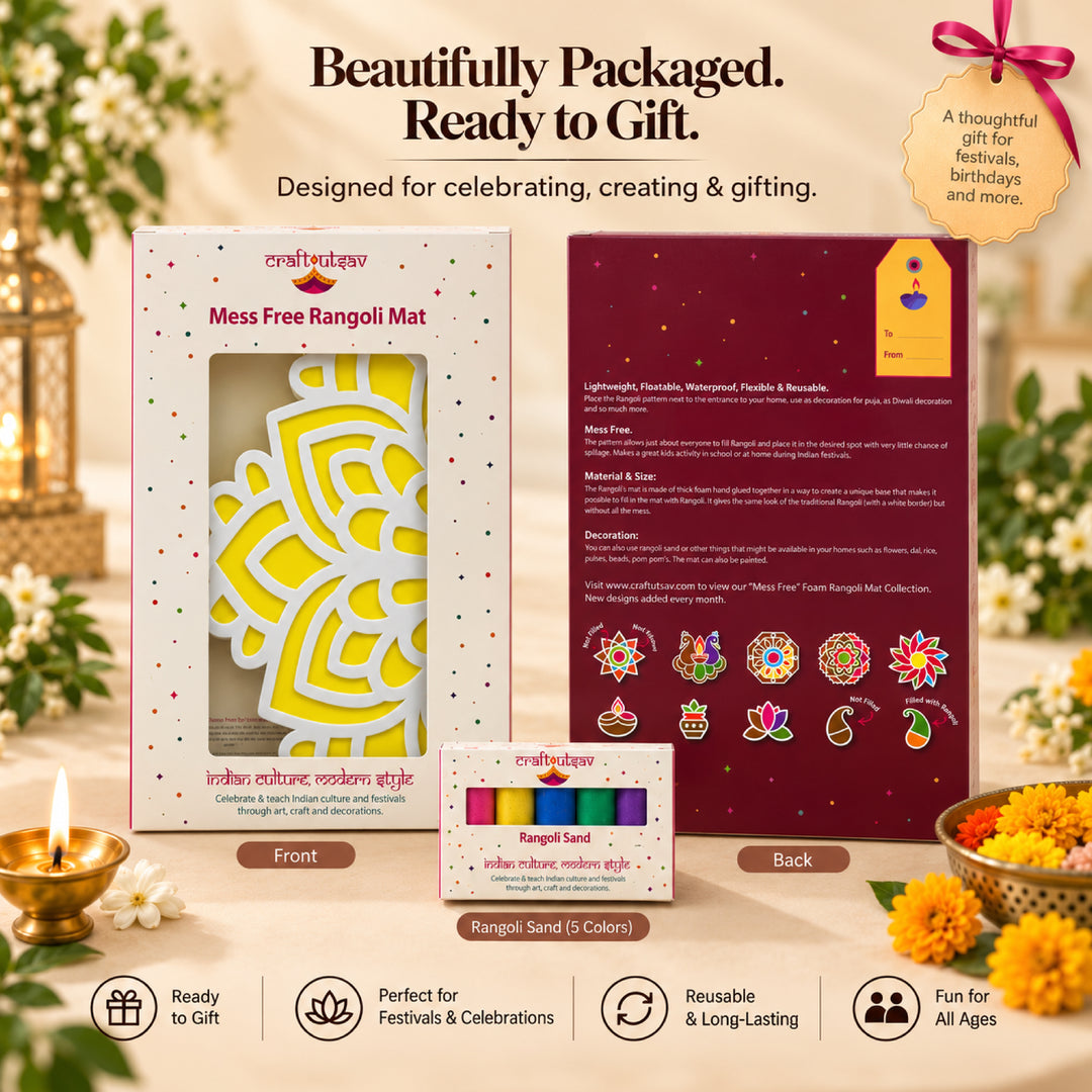 Large Flower Rangoli Mat (Set of 2)