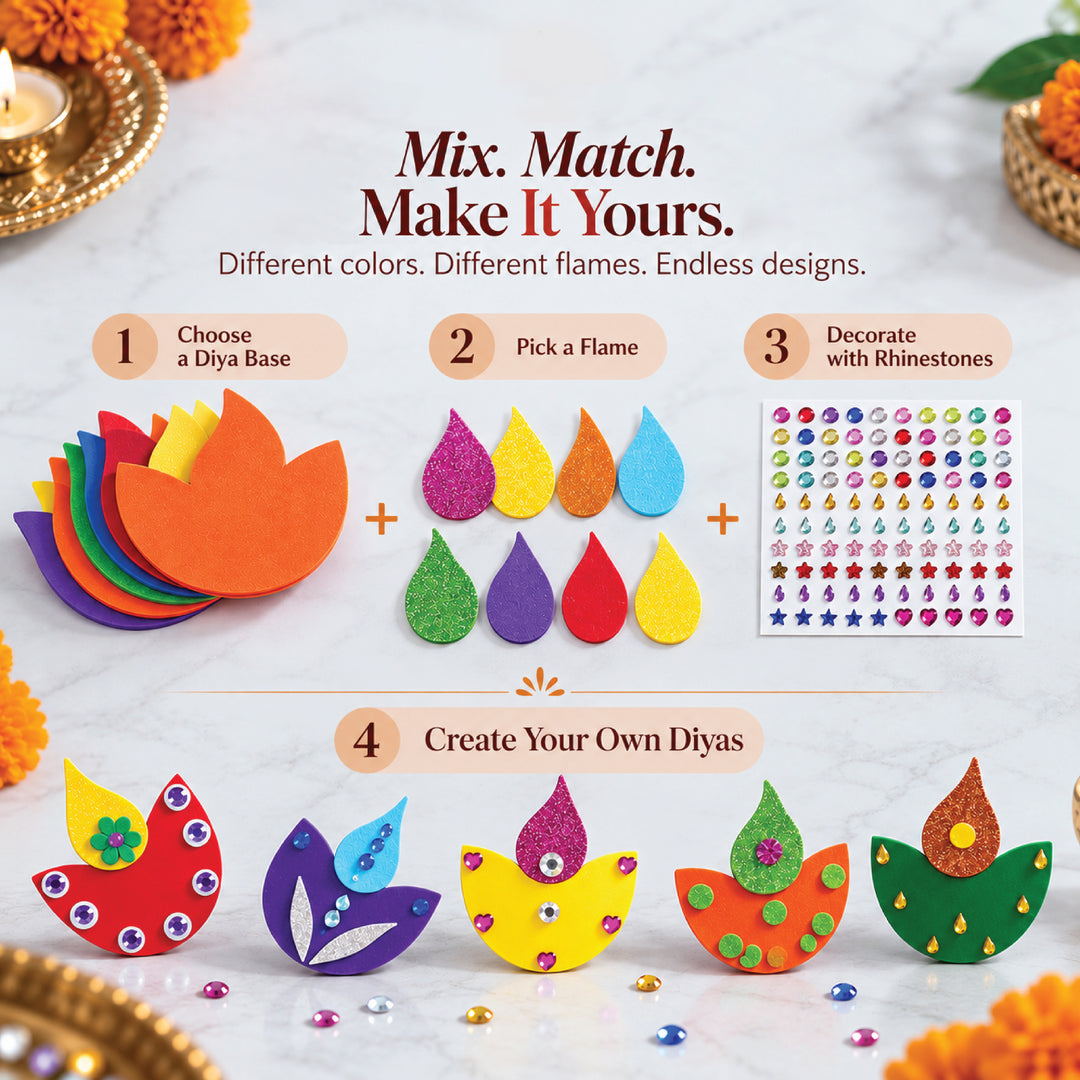 Lotus Diwali Diya Foam Craft Kit