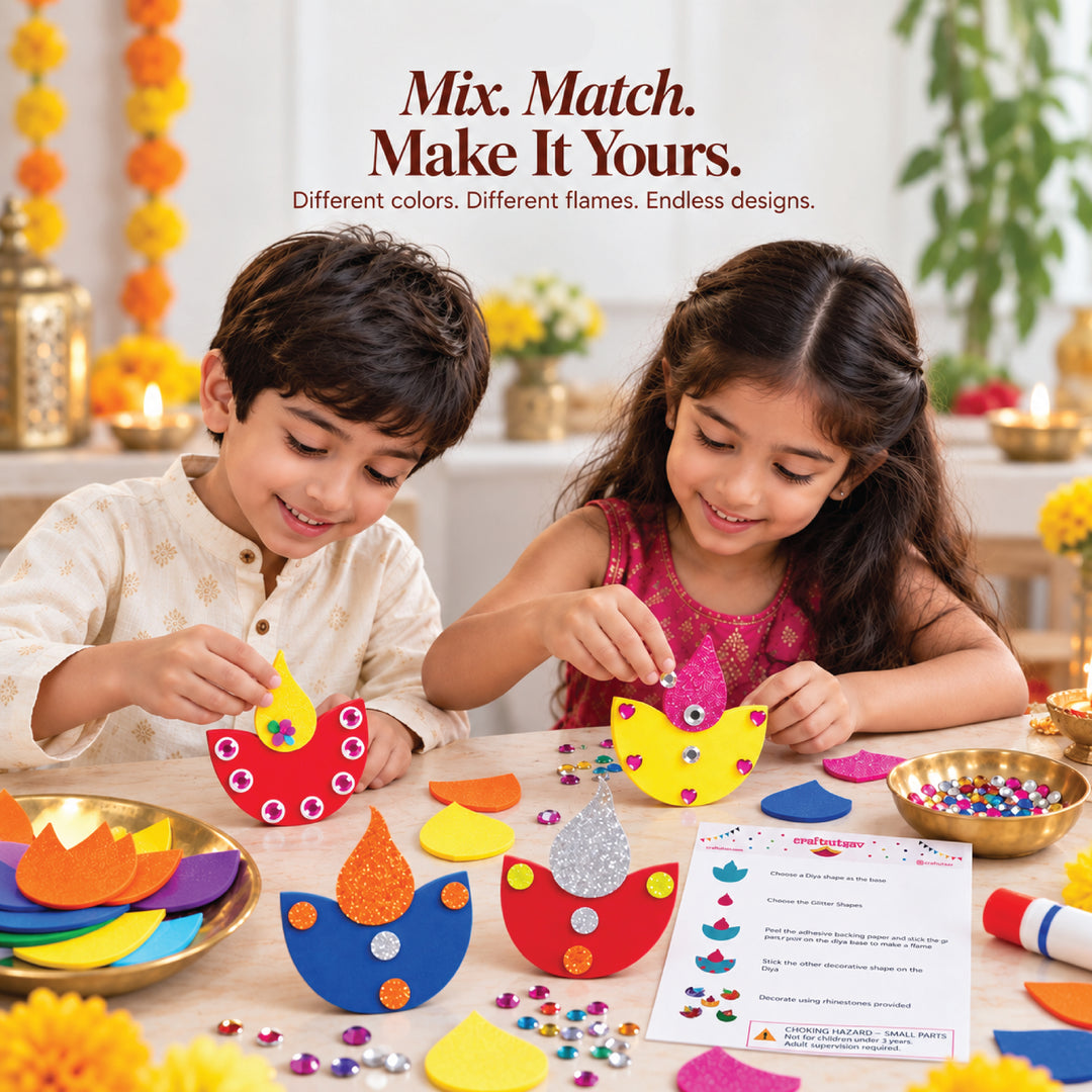 Lotus Diwali Diya Foam Craft Kit