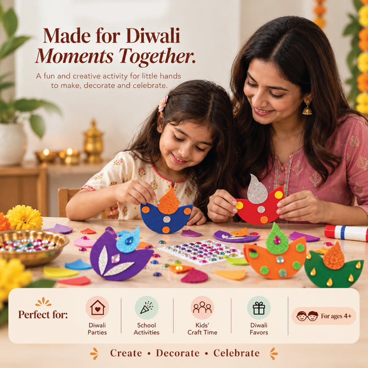Lotus Diwali Diya Foam Craft Kit