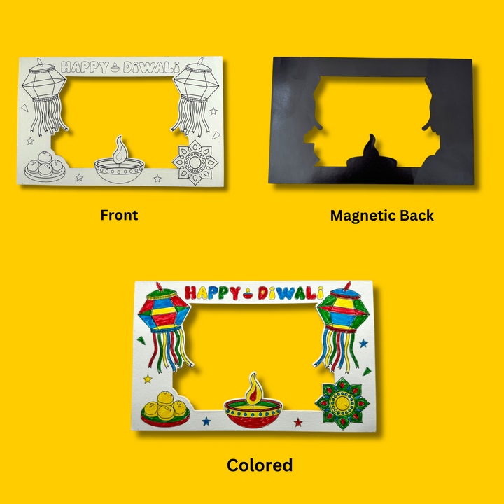 Diwali Photo Frame Fridge Magnetic Coloring Kit