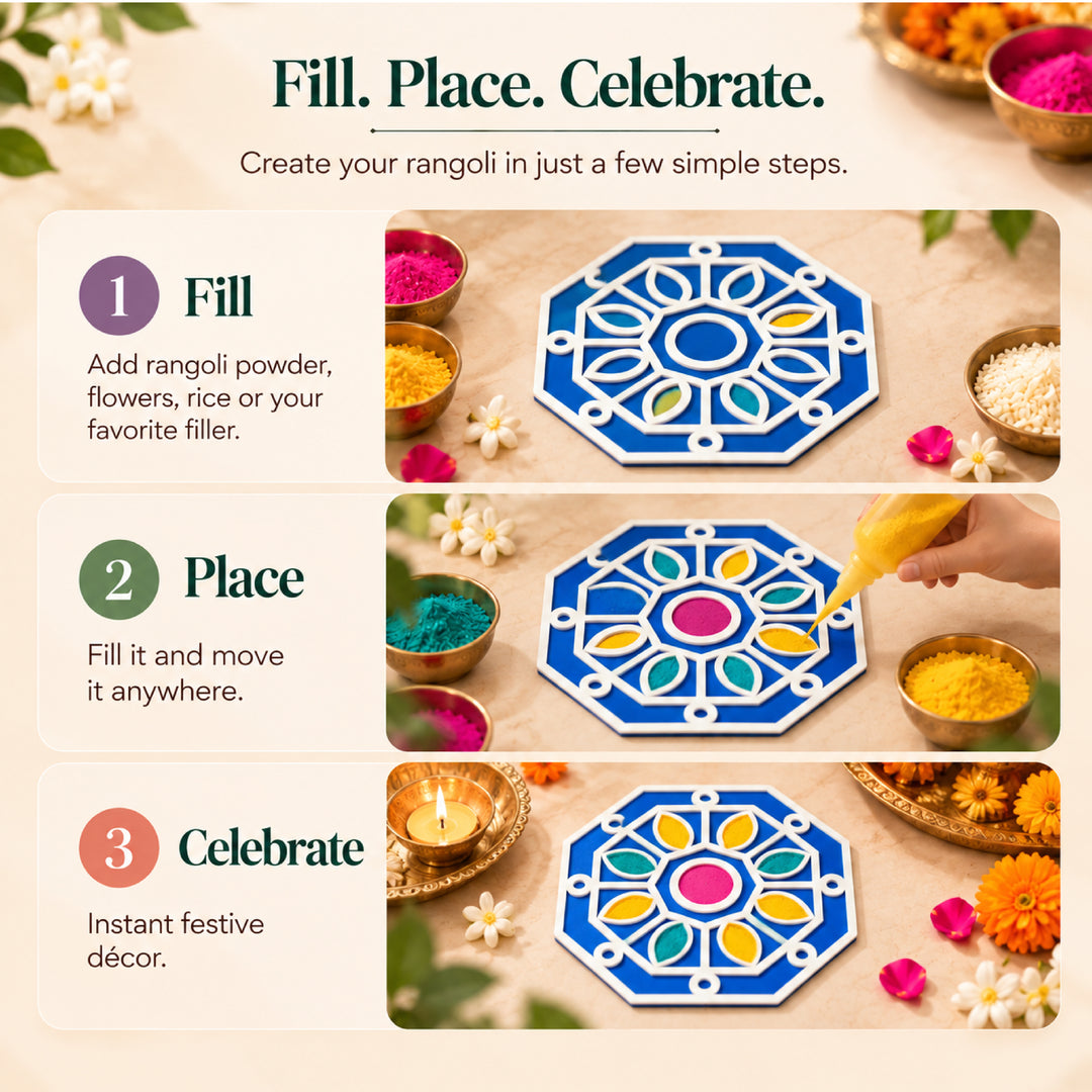 Ashtakon Rangoli Mat (Set of 2)