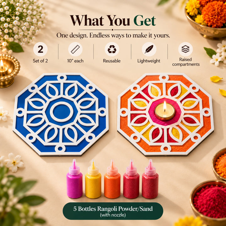 Ashtakon Rangoli Mat (Set of 2)