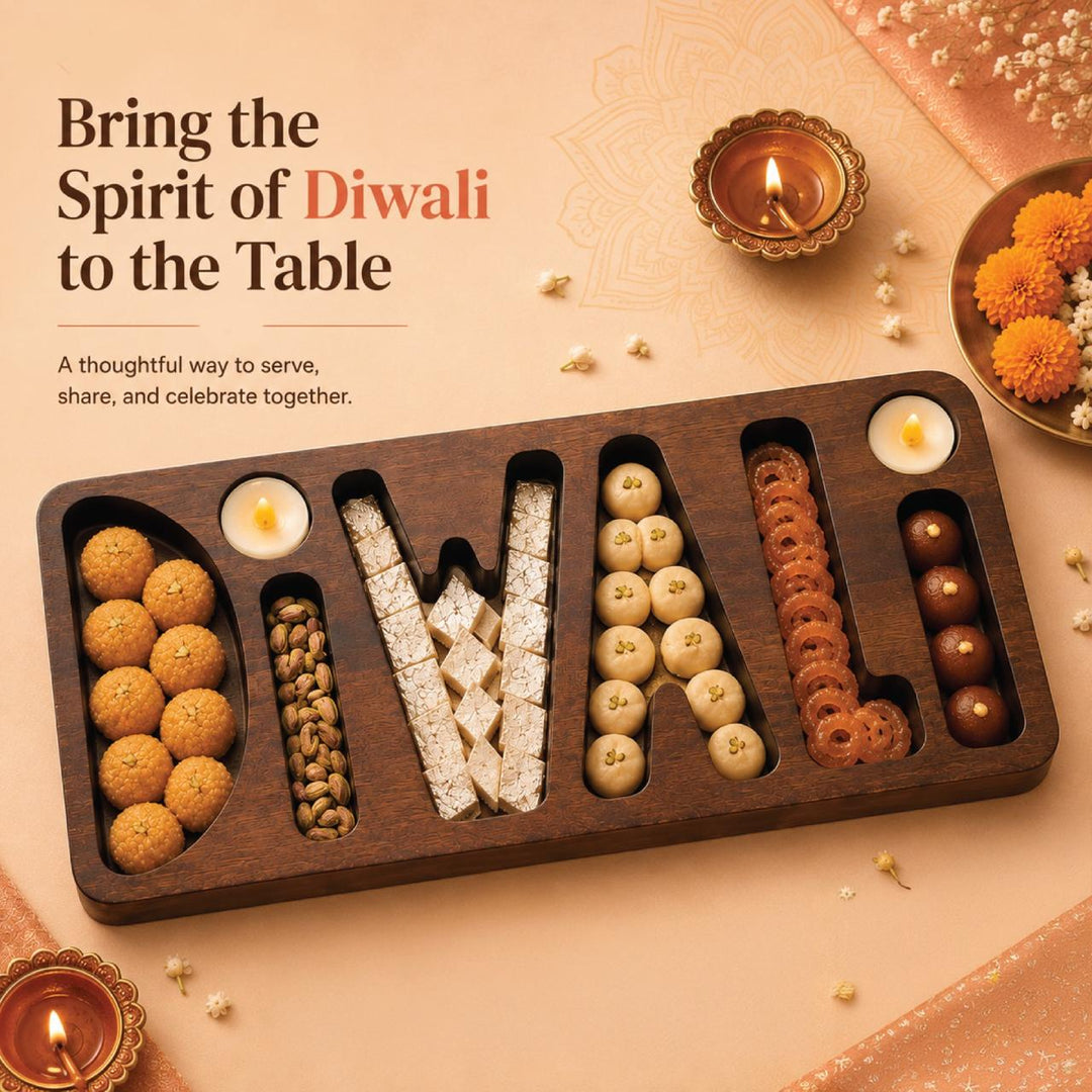 Diwali Charcuterie Board | Indian Home Decor |  14x8 inches | Pre-Order Ships Sep 30th