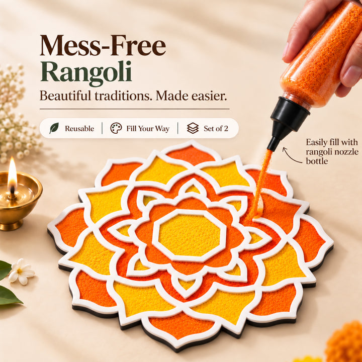 Flower Rangoli Mat (Set of 2)
