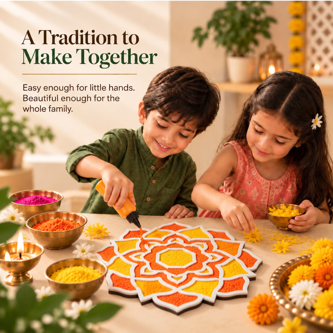 Flower Rangoli Mat (Set of 2)