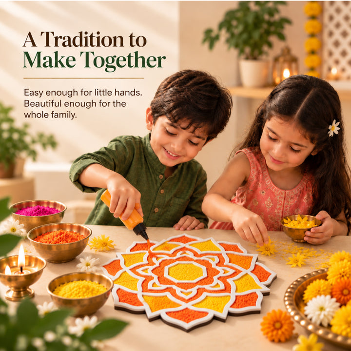 Flower Rangoli Mat (Set of 2)