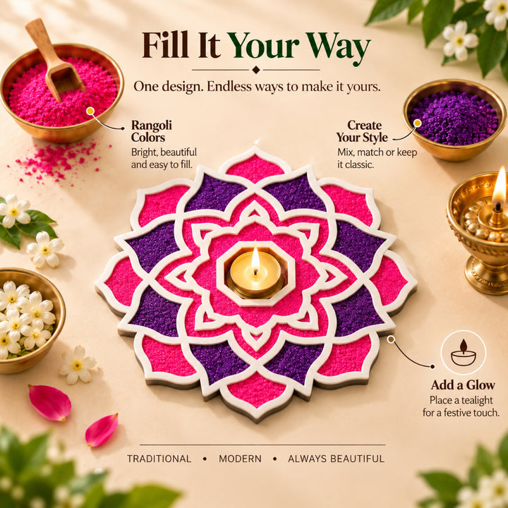 Flower Rangoli Mat (Set of 2)