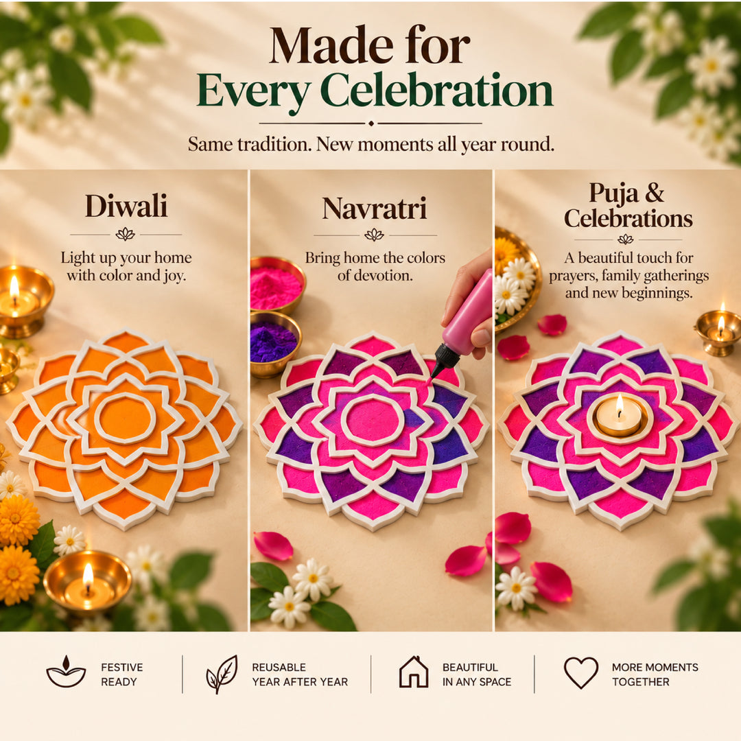 Flower Rangoli Mat (Set of 2)