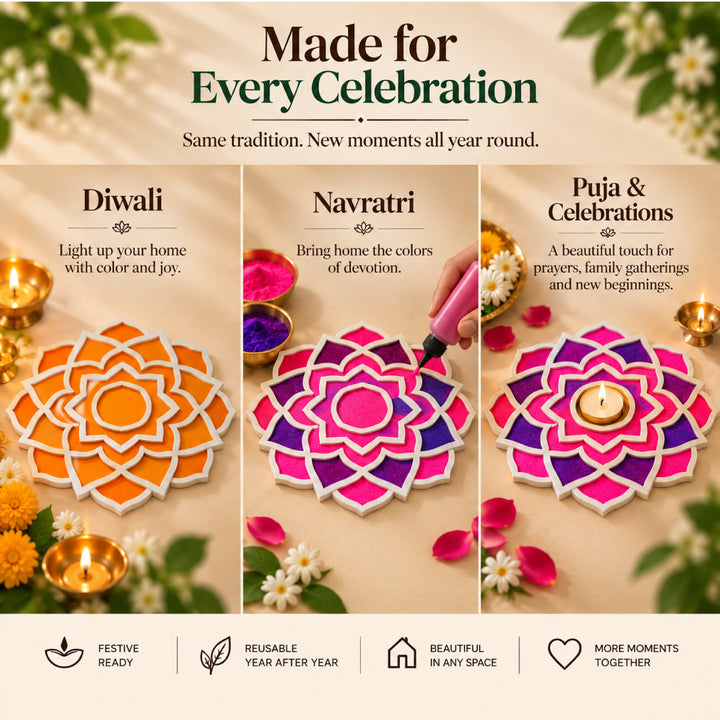 Flower Rangoli Mat (Set of 2)
