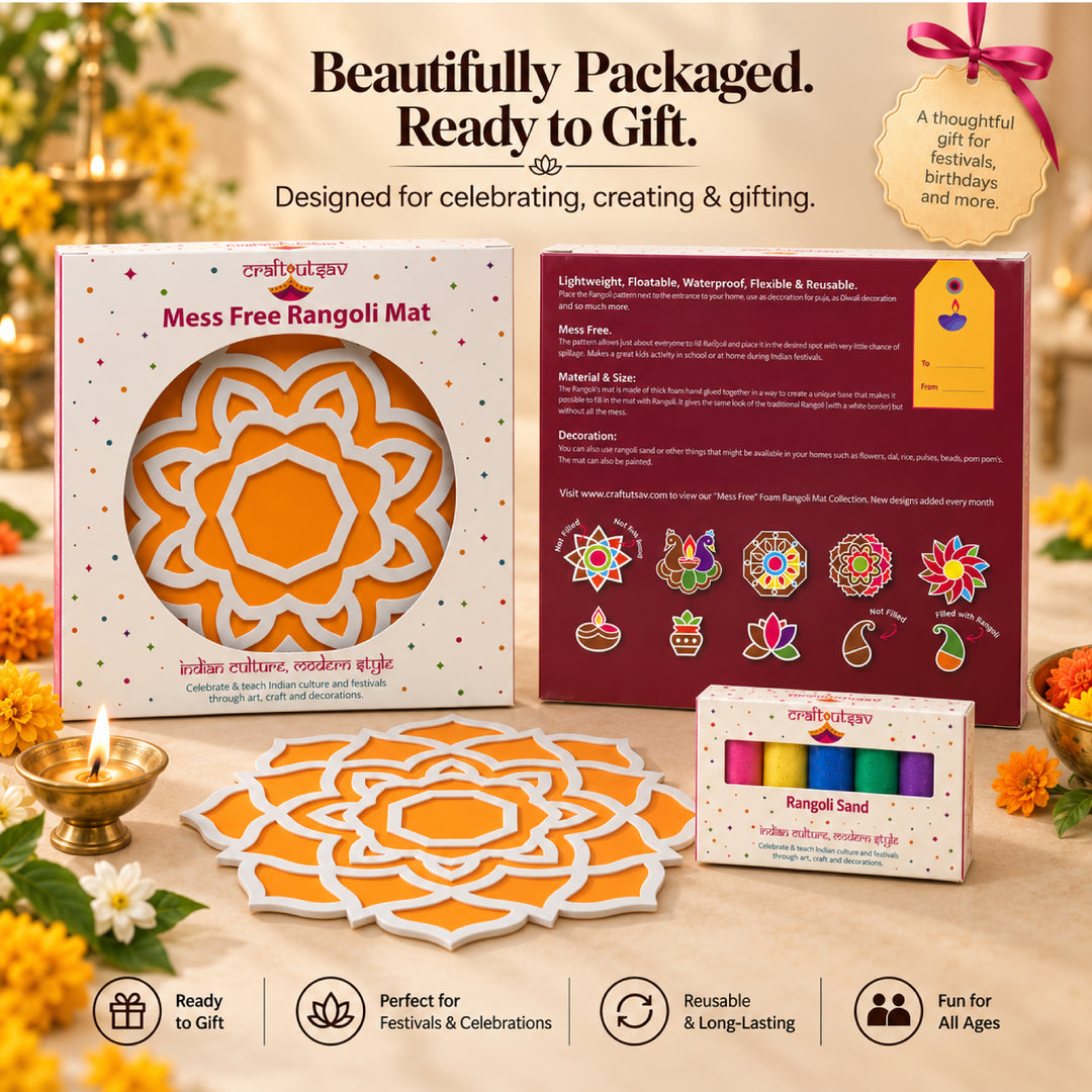Flower Rangoli Mat (Set of 2)