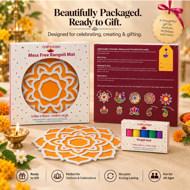 Flower Rangoli Mat (Set of 2)