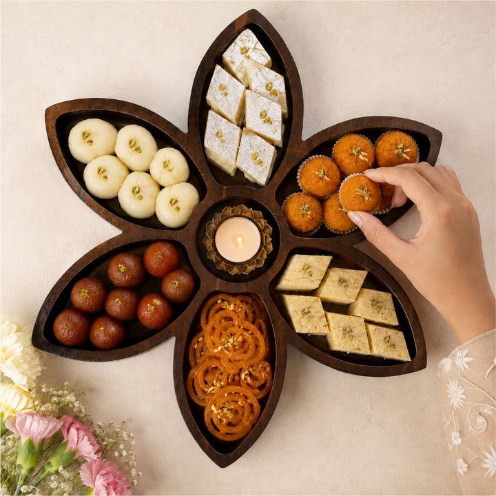 Flower Shaped Acacia Wood Serving Board | 14 x 12 inches | Pre-Order Ships Sep 30th