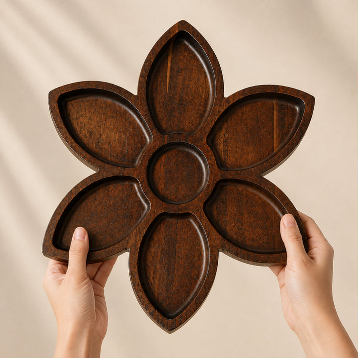 Flower Shaped Acacia Wood Serving Board | 14 x 12 inches | Pre-Order Ships Sep 30th
