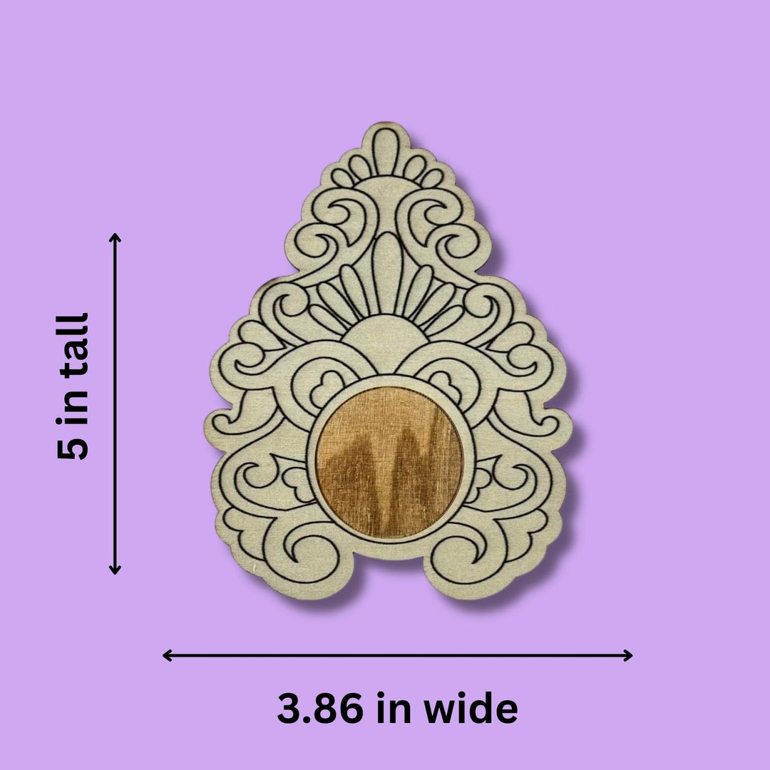 Peacock Motif Wood Coloring Kit