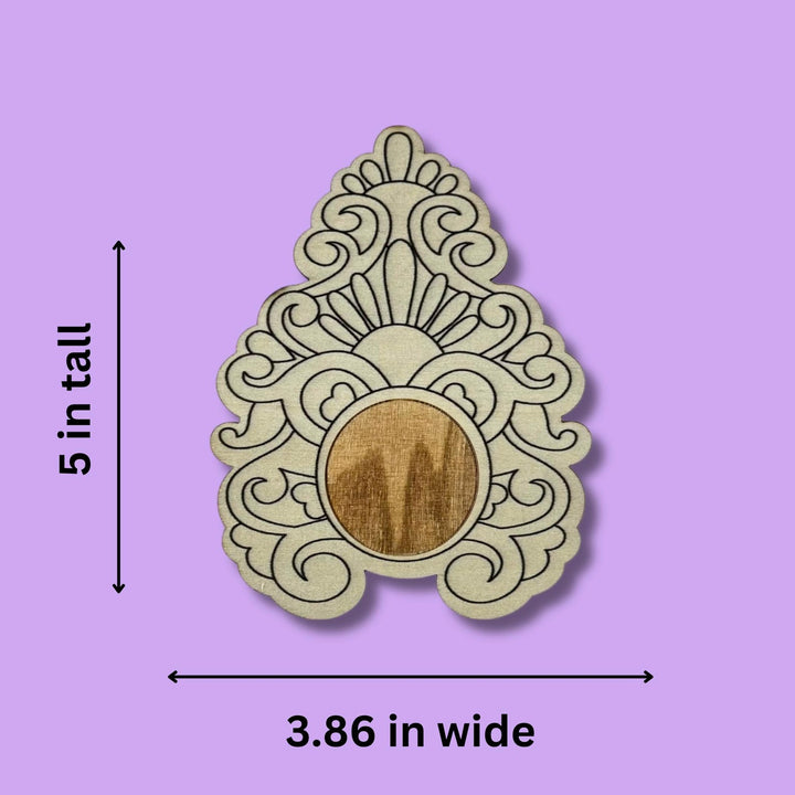 Peacock Motif Wood Coloring Kit