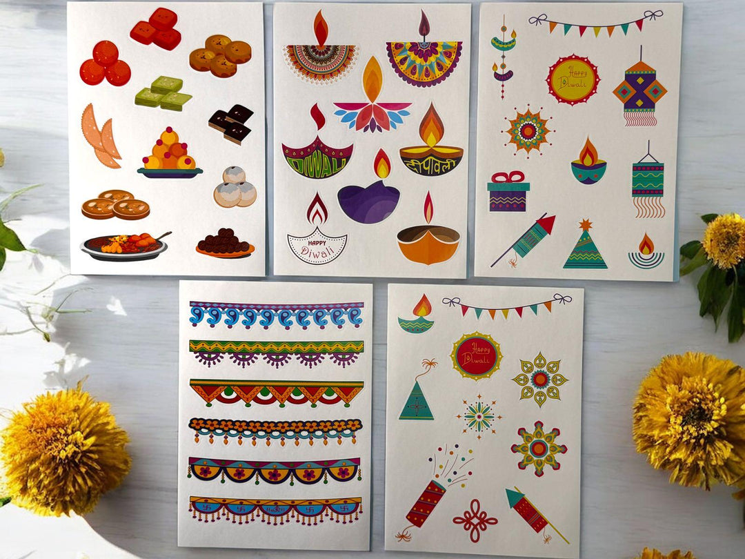 Diwali Sticker Book, 20 Sheets, 250+ Stickers