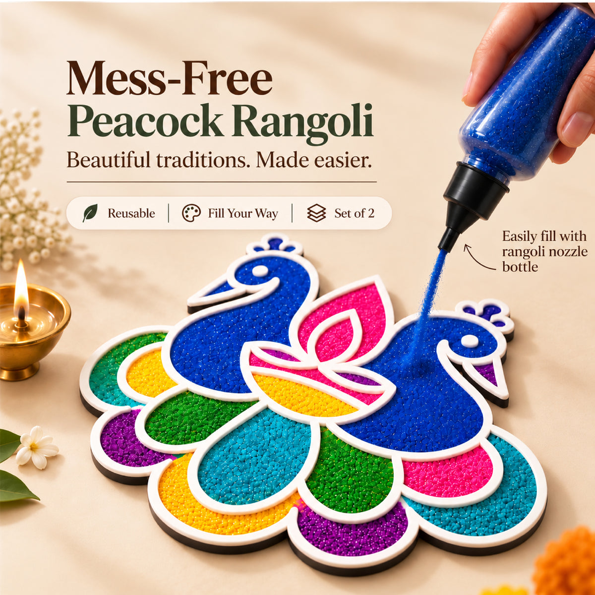 Mess Free Rangoli Mat