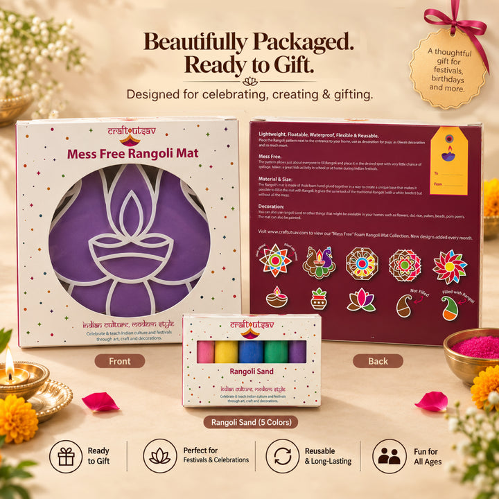 Peacock Diwali Rangoli Mat (Set of 2)