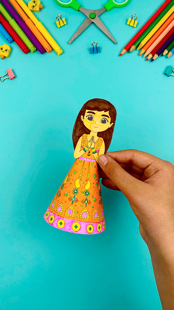 Namaste Indian Doll | Printable Kids Activity