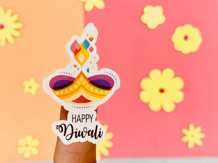 Diwali Stickers - Diya, Peacock, Elephant & Rangoli - 10 sticker on 1 sticker sheet