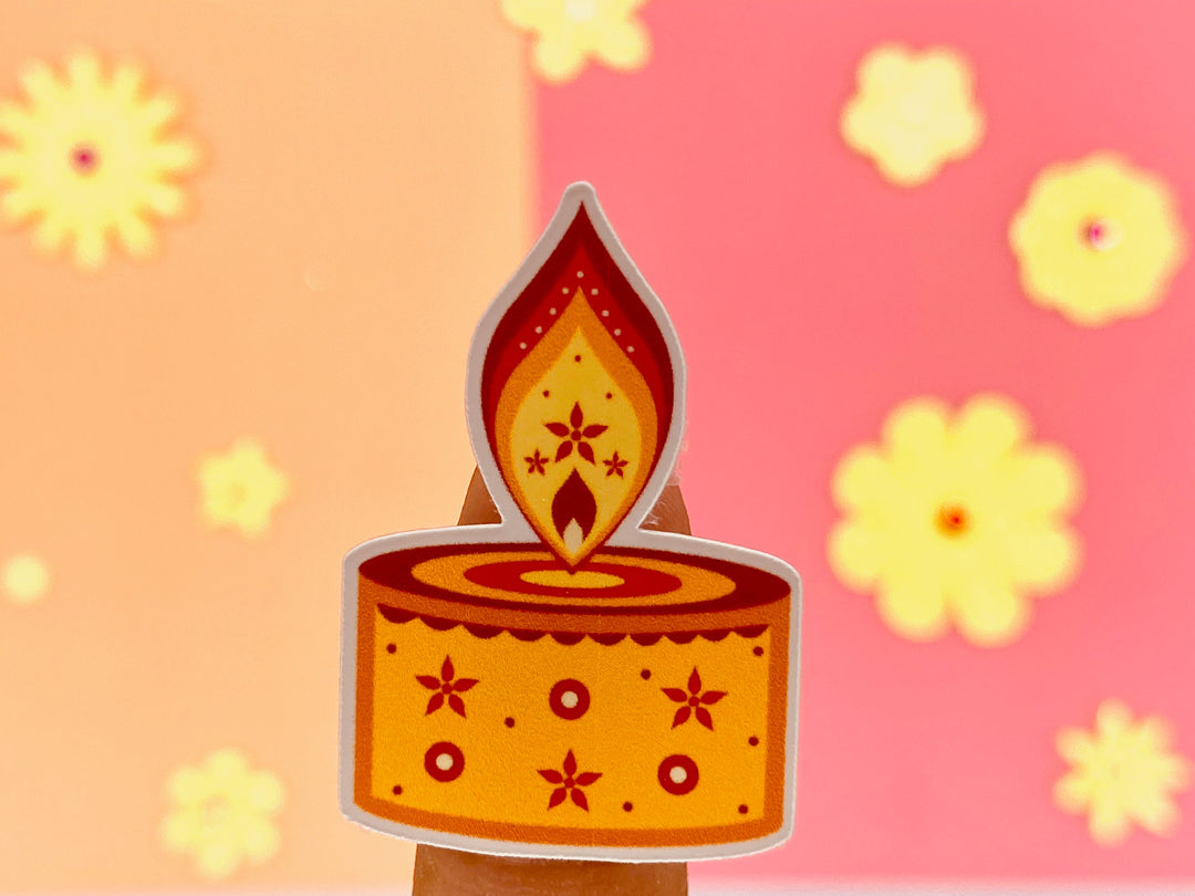 Diwali Stickers - Diya Lamp - 12 stickers on 1 sticker sheet